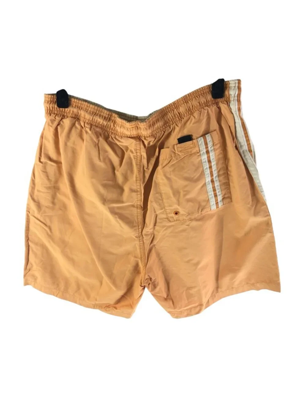 Timberland Mens Orange Striped Swim Trunks Elastic Waist Mesh Lining Size M